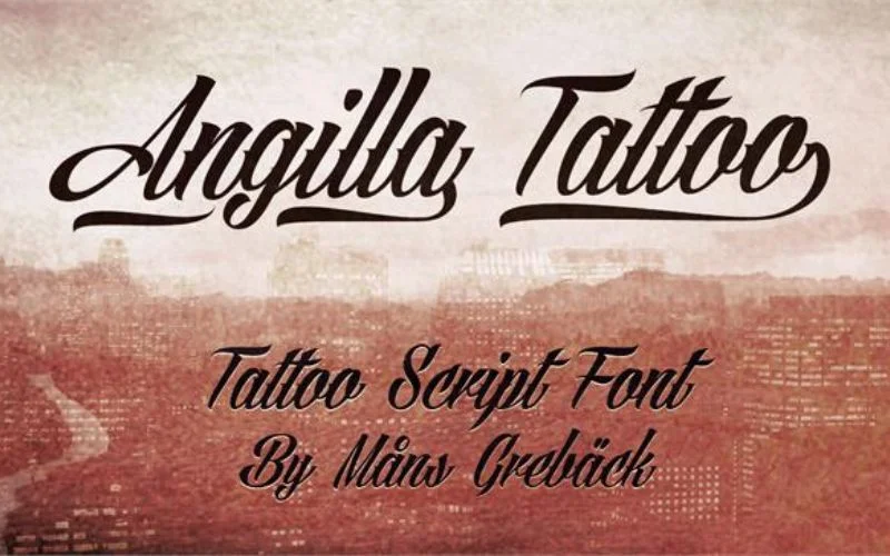 Angilla Script font - best font for tattoo