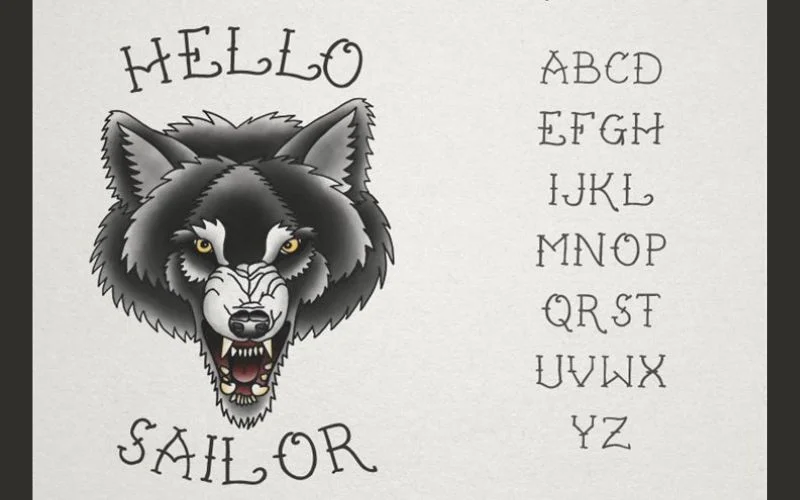 lettering captures the classic look of sailor