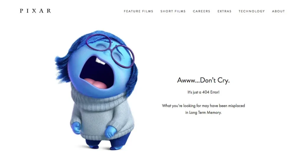 Deviantart-404-page Pixar webpage