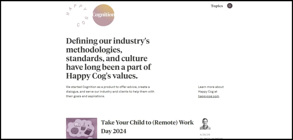 Homepage of Happy Cog Hosting