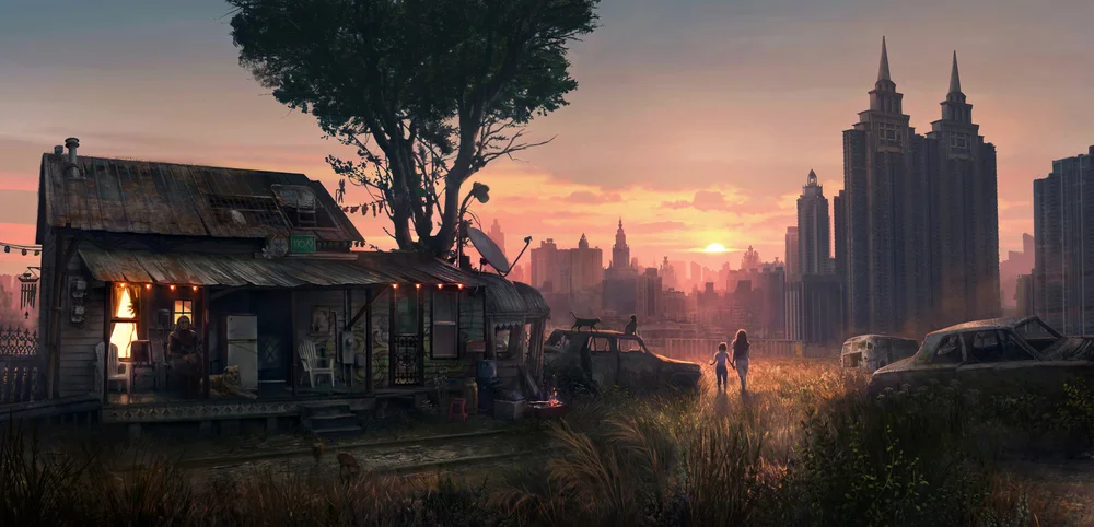 illustration of city outskirts