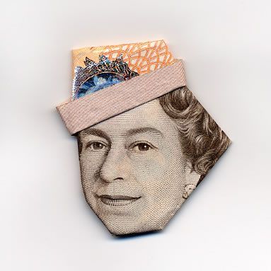 moneygami Queen Elizabeth pound