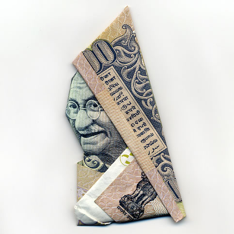 indian rupee origami