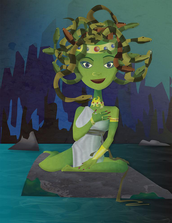 mythical creatures illustrations - medusa