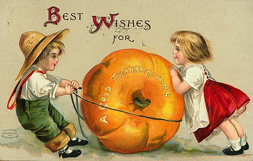 5426033610_778cc9c461 Drawing of two children playing with a pumpkin