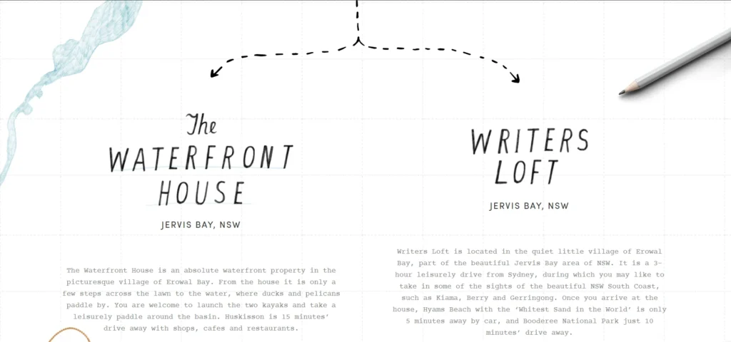 example of designs - Waterfront homepage