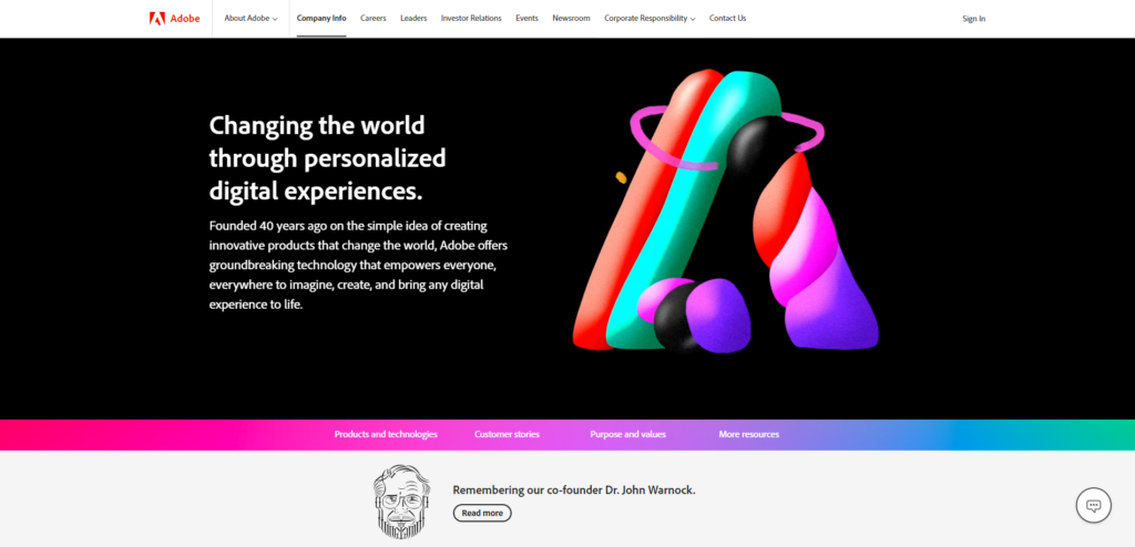 creative about us pages