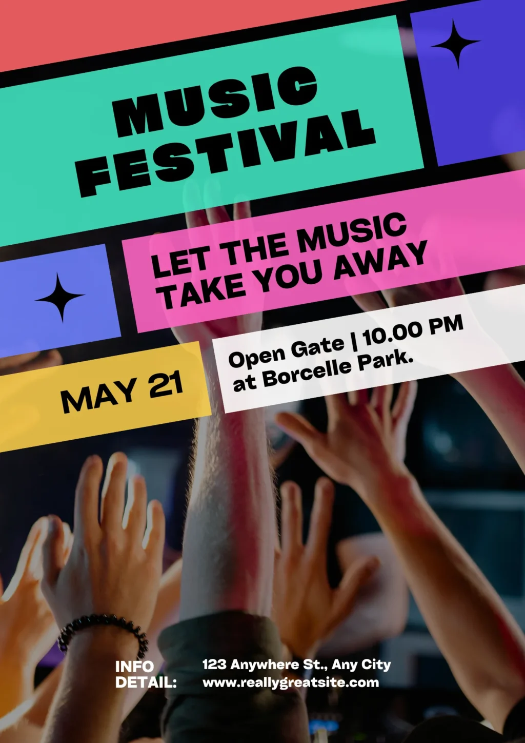 vibrant music festival flyer