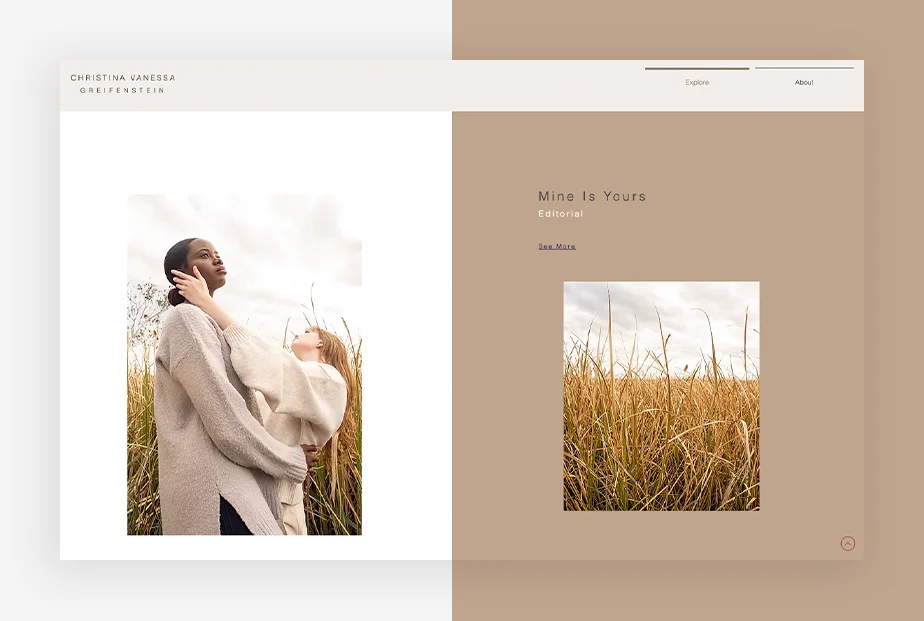 great portfolio websites - Christina Vanessa, Christina Vanessa Portfolio website
