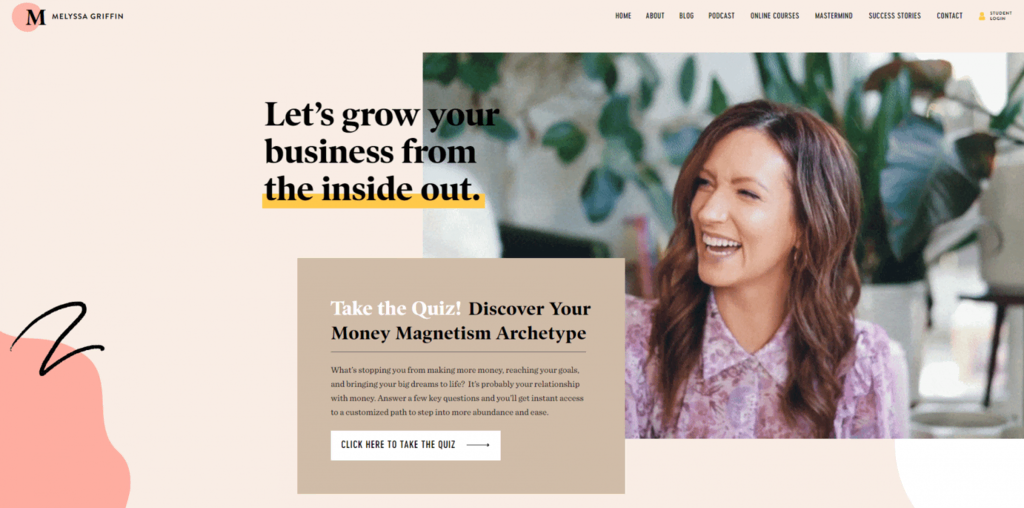 Melyssa Griffin webpage, Great Portfolio websites