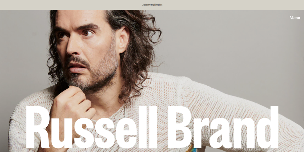 great portfolio websites - Russel Brand