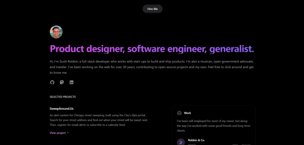 Minimal Website Design 15 SRobbin Homepage