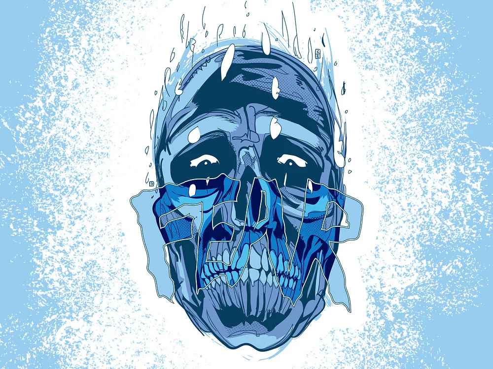 skull illustrations - blue