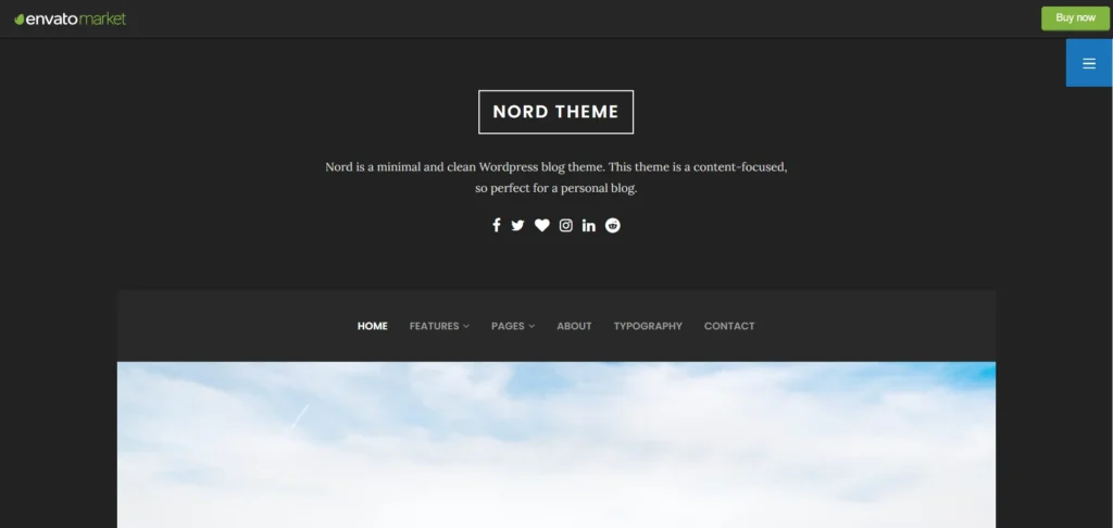 Nord theme - most unique WordPress themes
