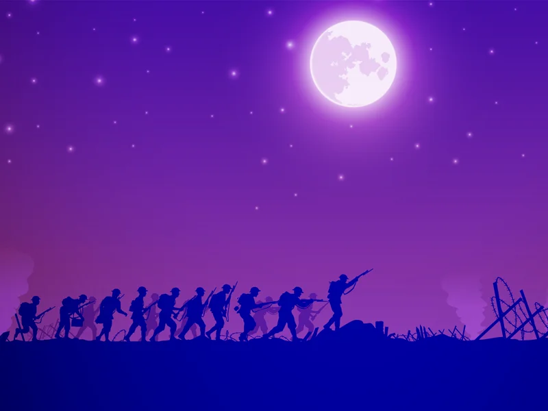 night battle illustration