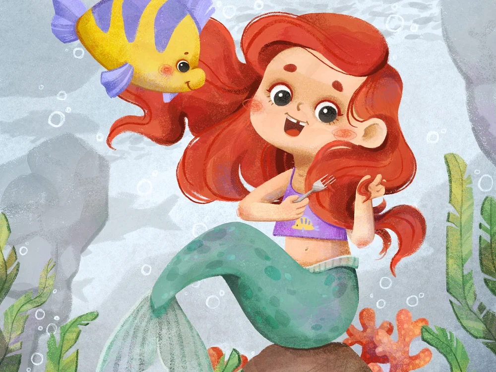 cartoon illustrations - Ariel The Mermaid