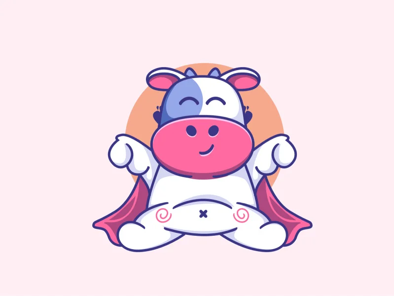 cute cow animal cartoon illustration
