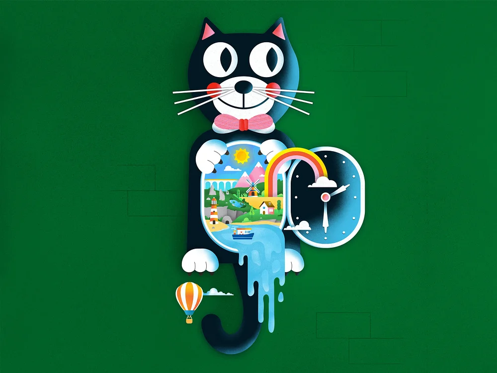 Print cuckoo clock illustration