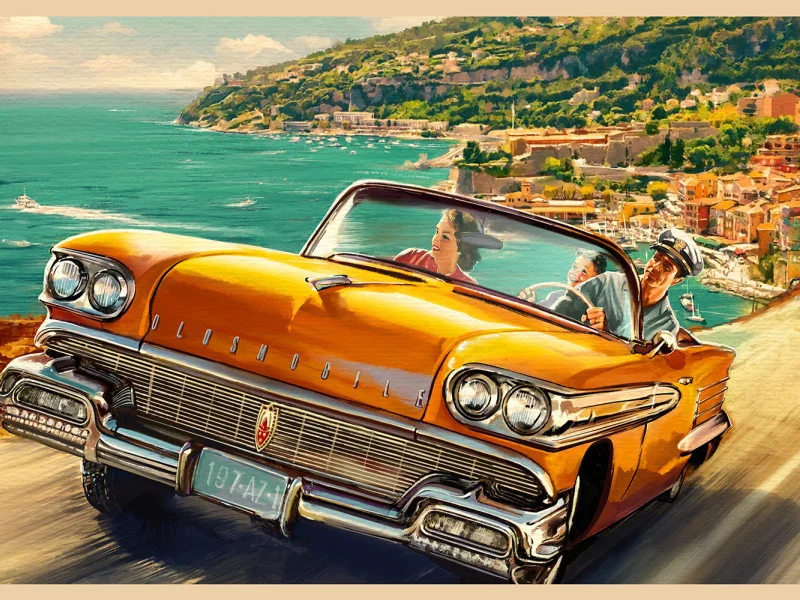 retro car illustration