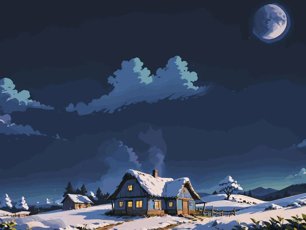snow scene illustration