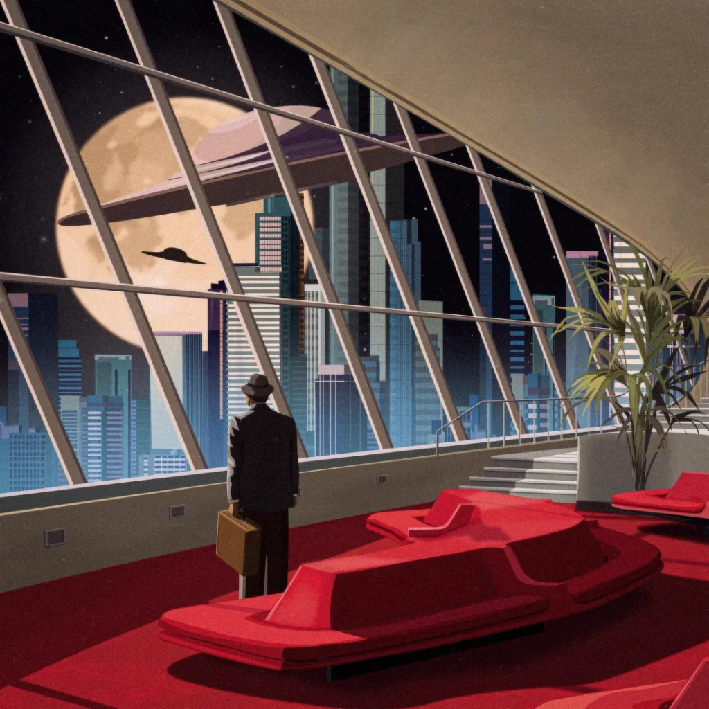 The Invasion by Flogfrog - retro futurism art, retro futurism art, retro futurism style