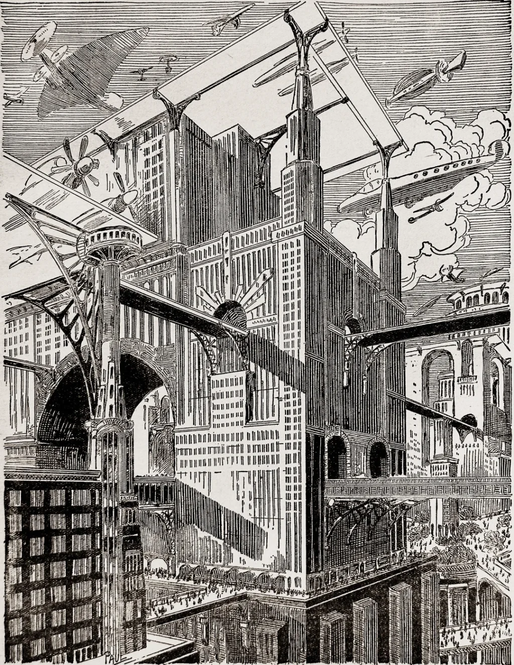 “The Moon of Doom” retro futuristic illustration by Frank R. Paul