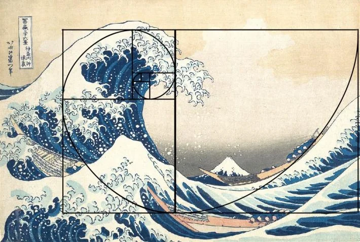 Katsushika Hokusai's "The Great Wave off Kanagawa" - golden ratio drawing examples