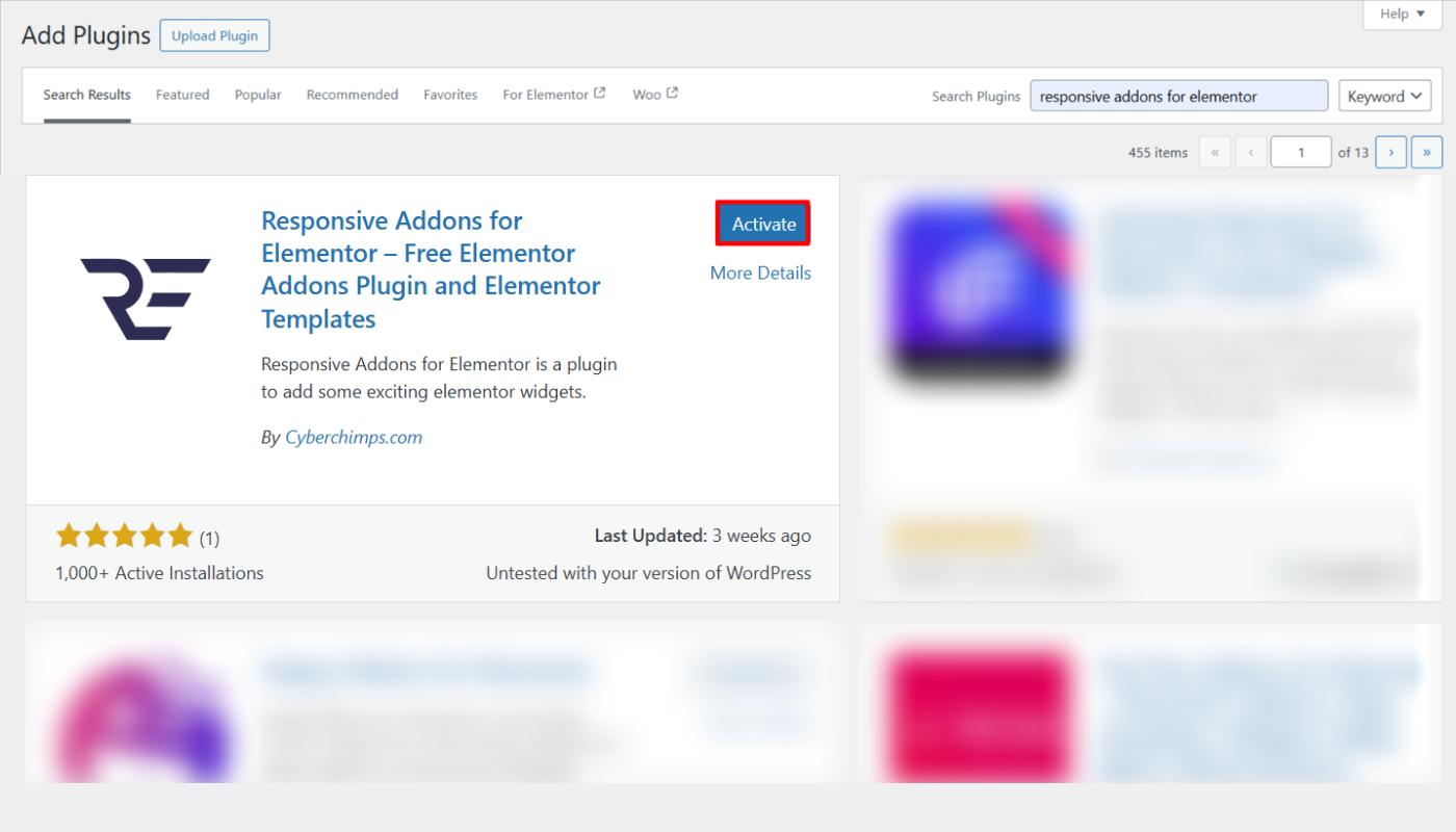 Click activate plugin