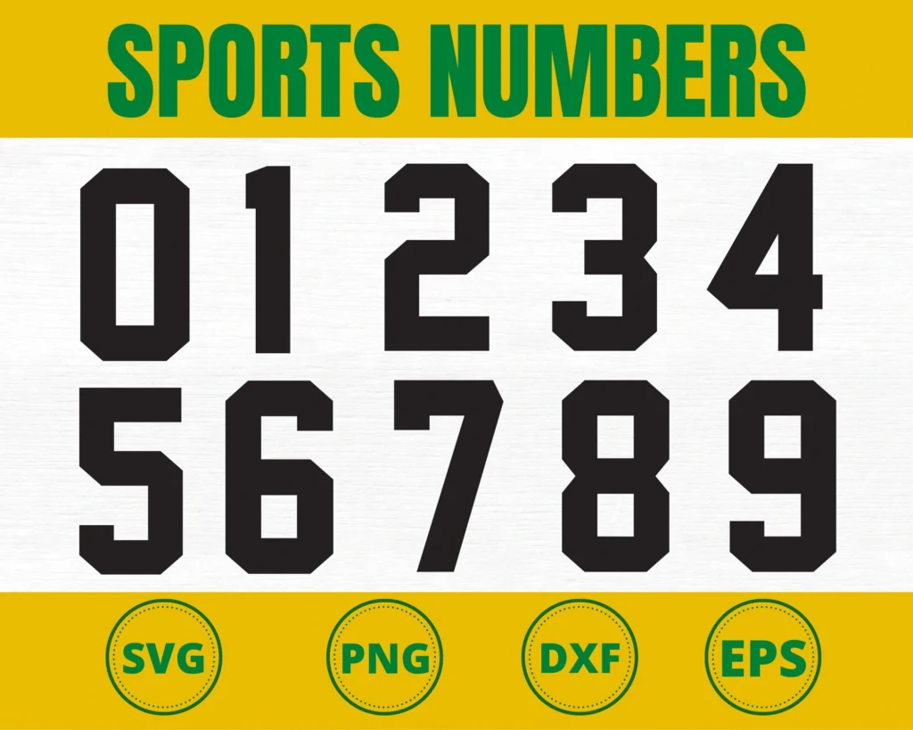 Sporty Number Fonts, bold Number Fonts, jersy M54