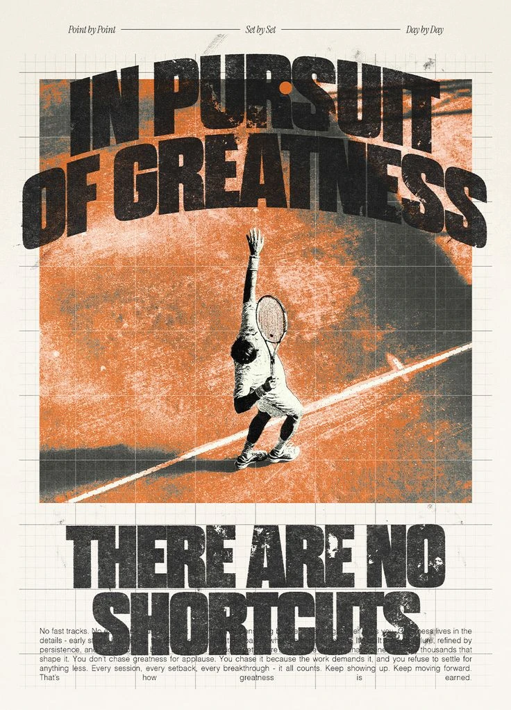PosterDesignIdeas15 In Pursuit of greatness there are no shortcuts, sport poster design for sportsmen