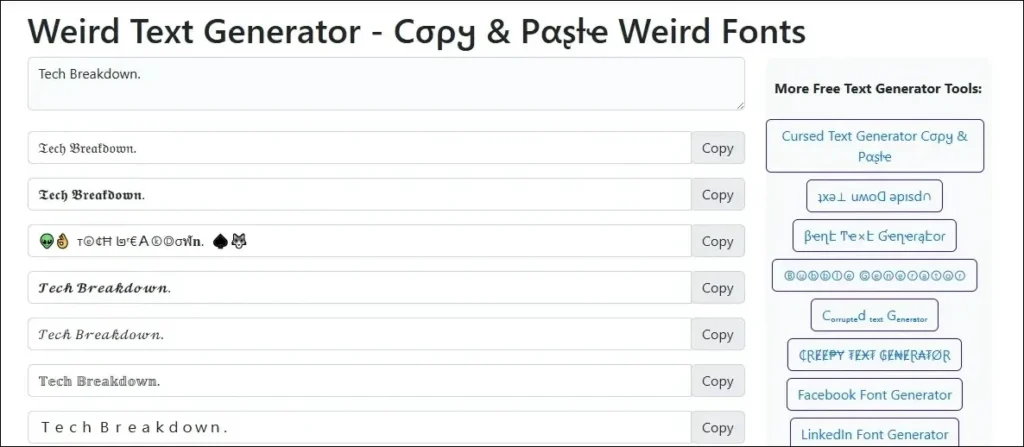 copy and paste the text in your creative designs 