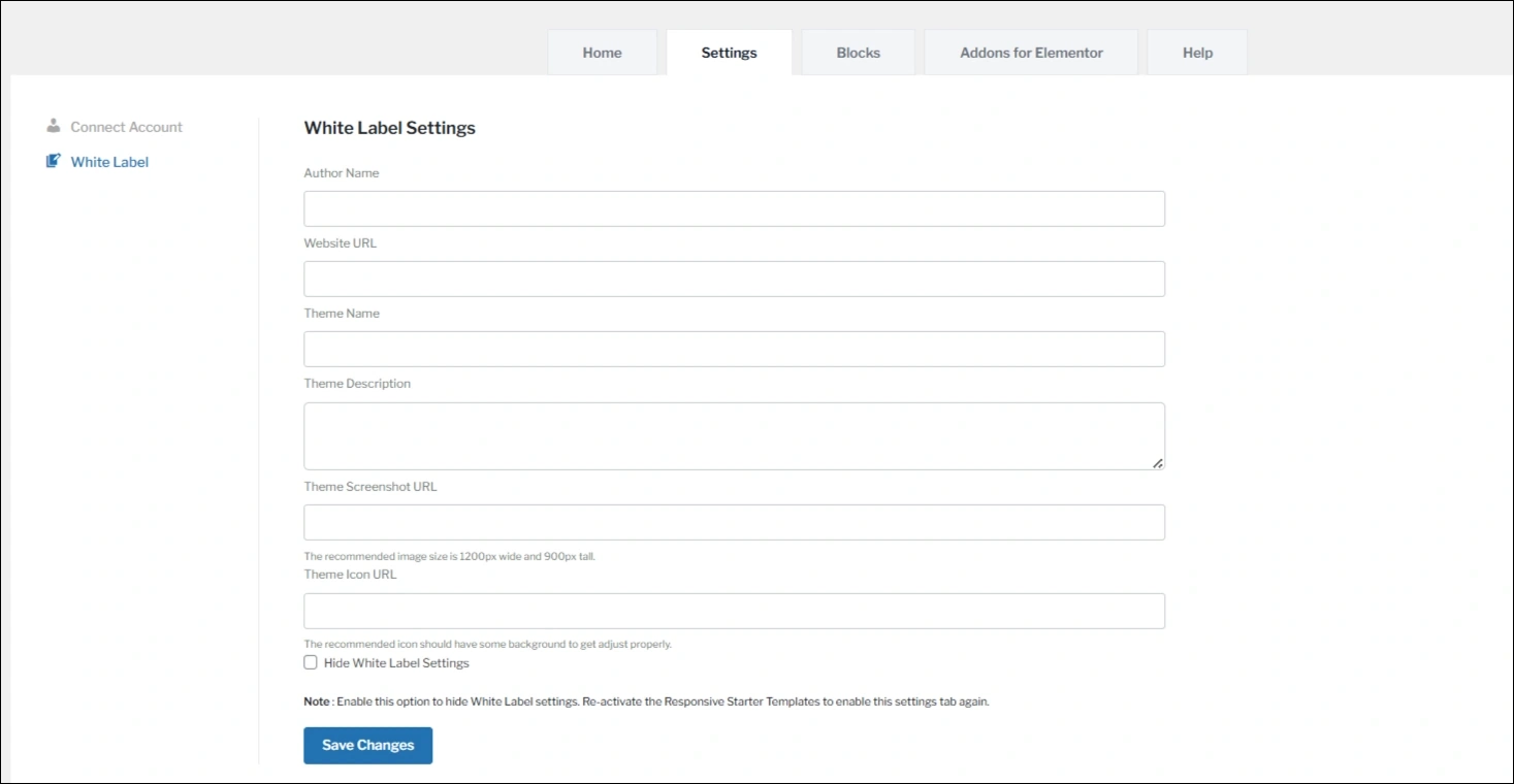White label settings