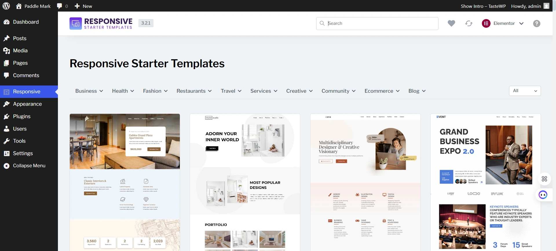 Cyberchimps Responsive Plus Starter Templates